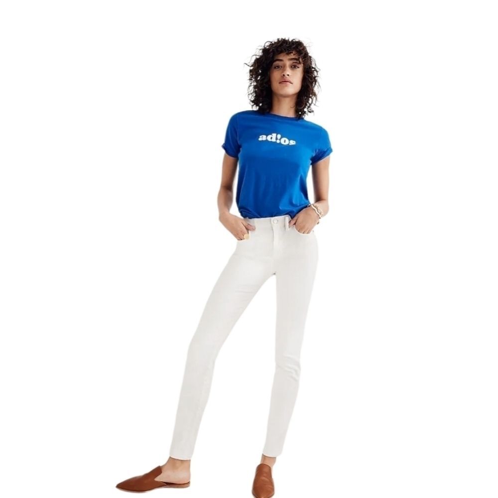 Madewell 9" High-Rise Skinny Jeans in Pure White size 32